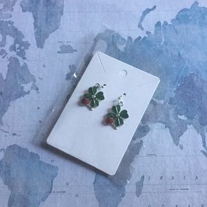 Lucky ladybug enamel earrings - handmade